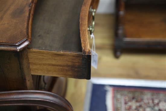 A George III mahogany serpentine chest, W.3ft D.1ft 7in. H.2ft 8in.
